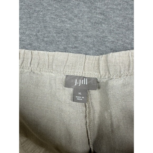 J Jill Love Linen 100% Linen Pants Womens Size XL Beige‎ Pull On Elastic Waist - Picture 2 of 6